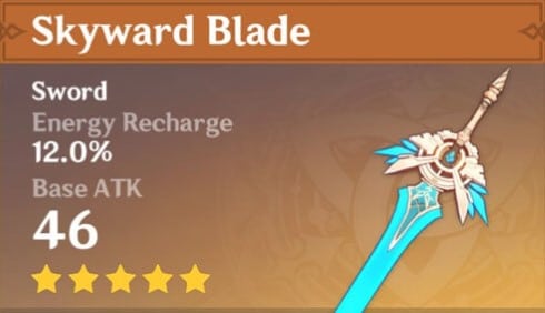 Genshin Impact Skyward Blade sword