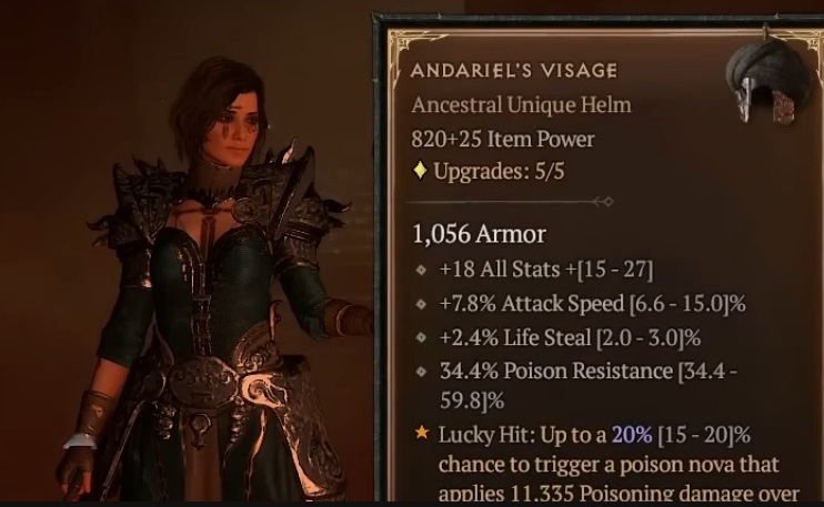 How To Get Andariel’s Visage in Diablo 4 & Stats