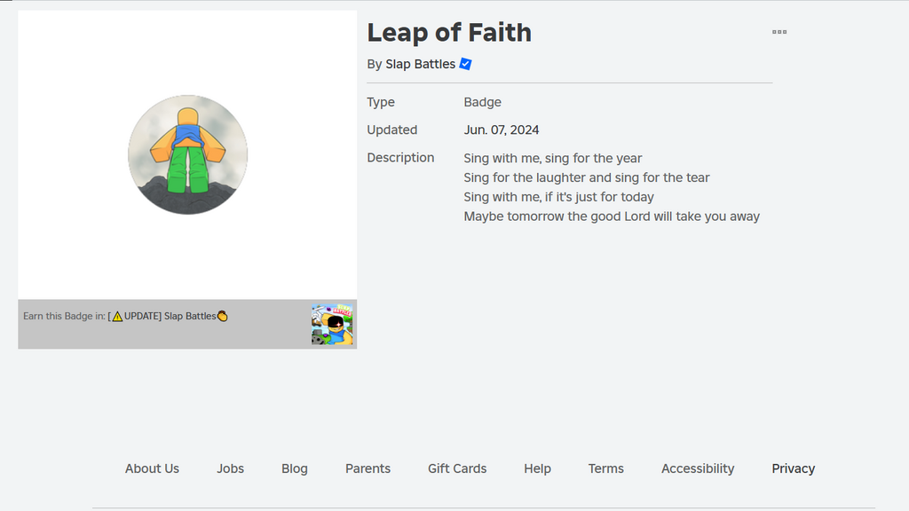 Slap Battles Leap of Faith Badge: How To Get