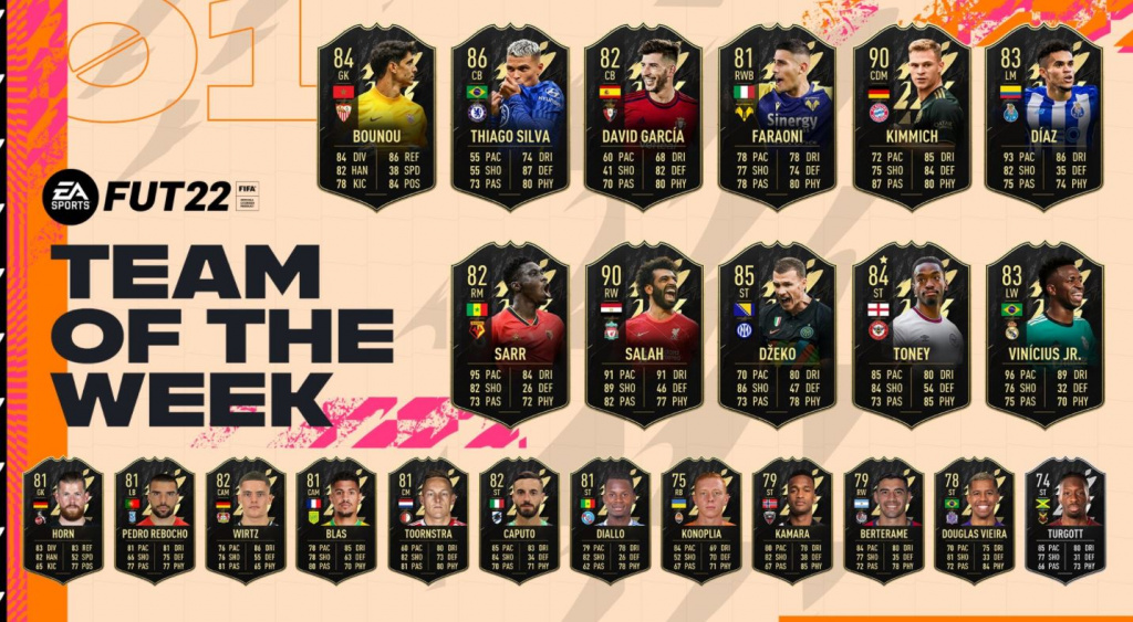 FIFA 22 TOTW #1 ft. Salah, Thiago Silva, Vinícius Jr., more