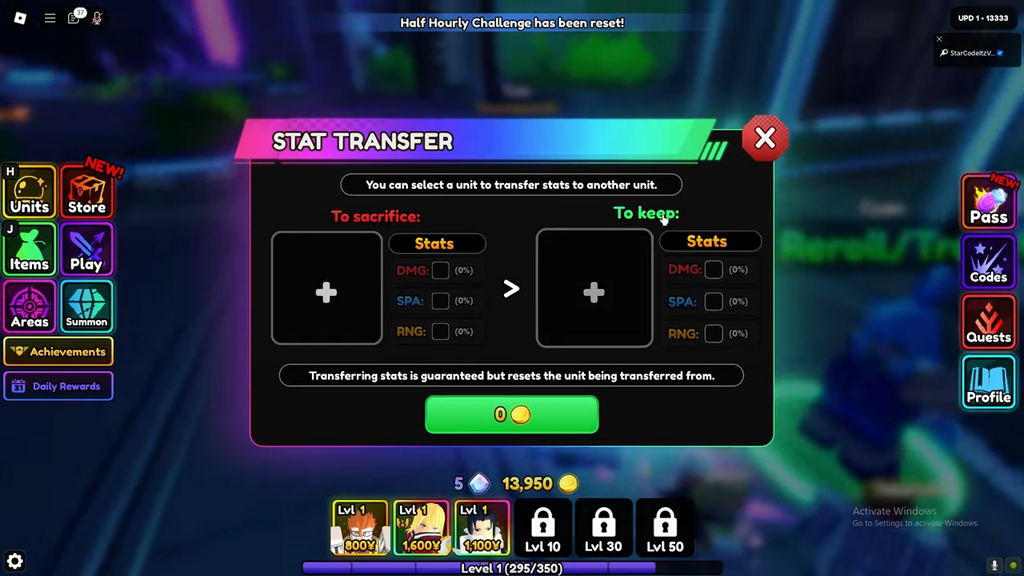 How To Stat Transfer In Anime Vanguards