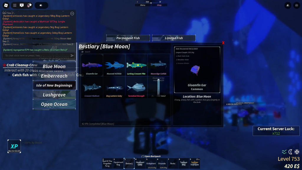 Fisch Blue Moon Bestiary: How To Complete