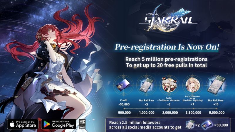 How To Get All Honkai Star Rail Pre-Registration Rewards