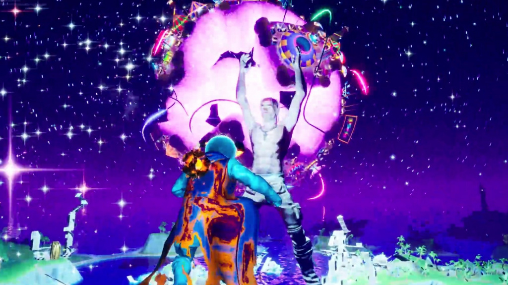 Watch giant Travis Scott crash into Fortnite in spectacular concert event