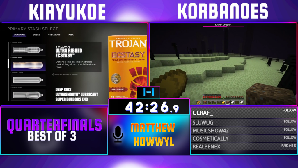 Minecraft speedrunning competition interrupted by condom ad