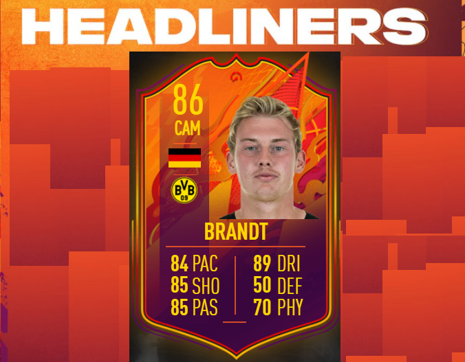 FIFA 22 Julian Brandt Headliners SBC: Cheapest solutions, rewards, stats