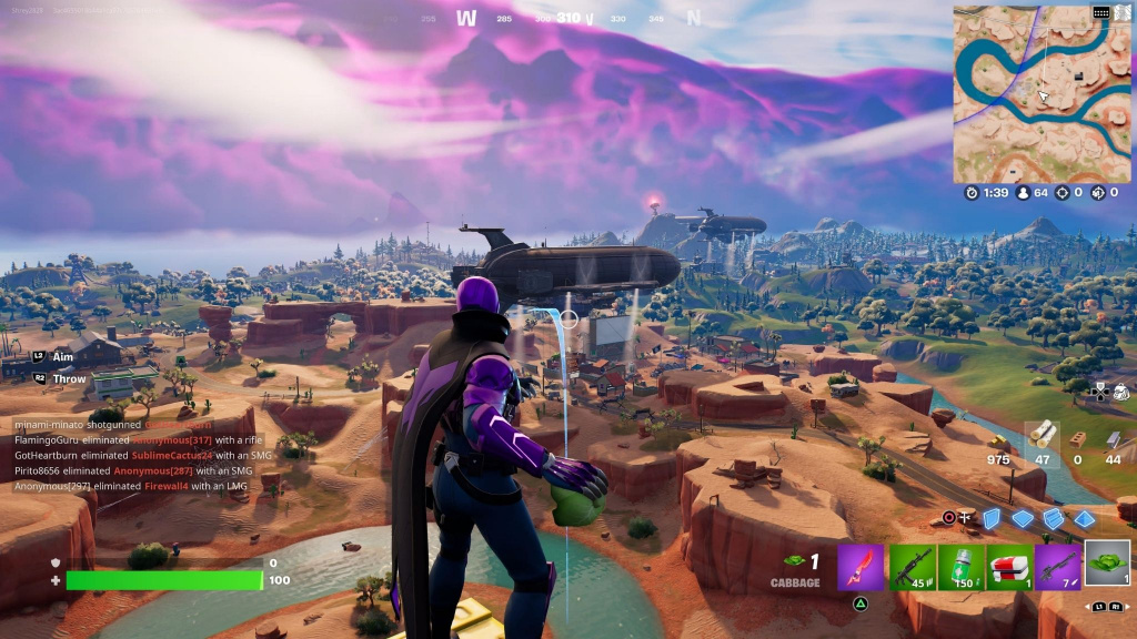 Fortnite – How to throw cabbage 100 or more meters in one toss