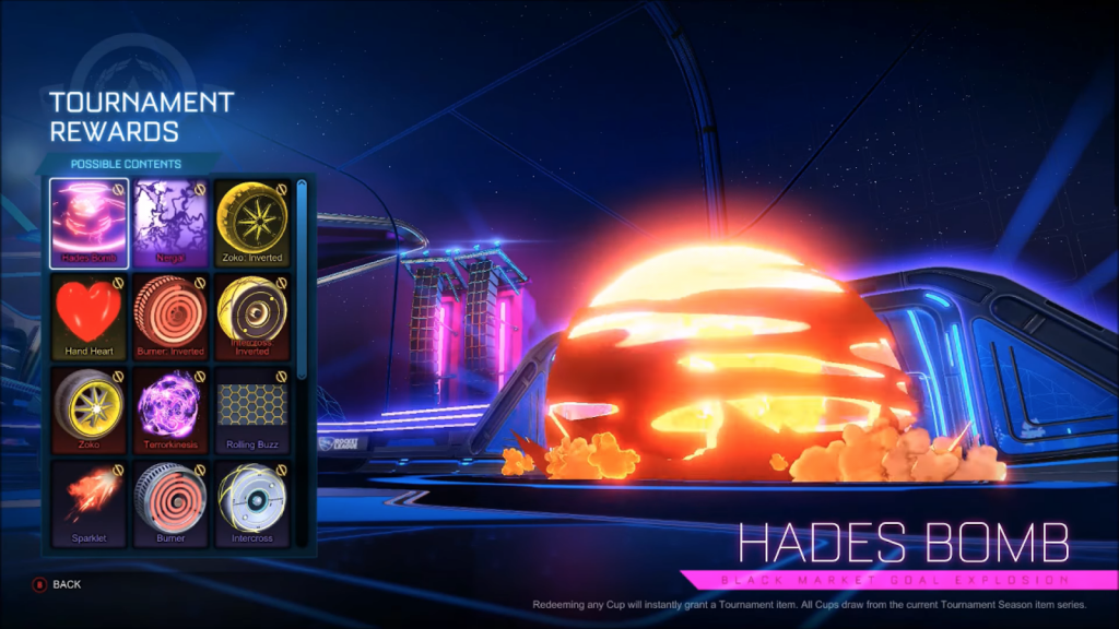 Rocket League Season 2 Tournament Rewards: explosions, wheels and more