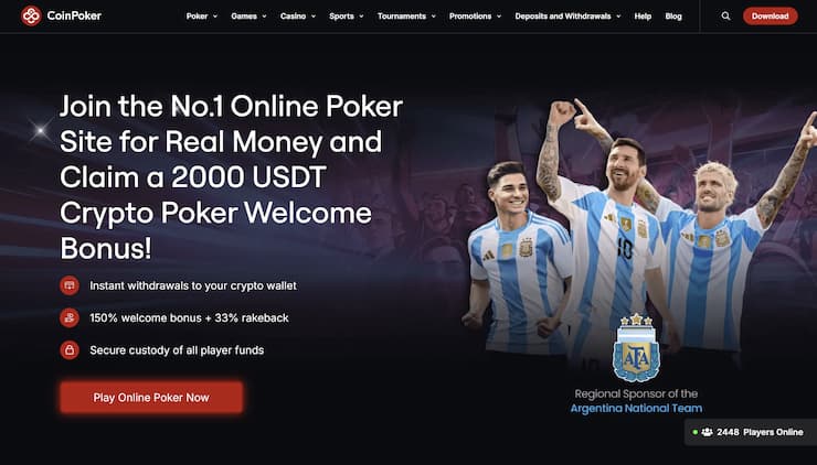 An image featuring CoinPoker, one of the top US destinations for playing online poker.