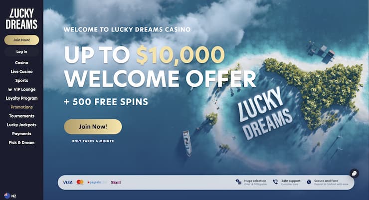 A look at LuckyDreams, one of the best online casinos in NZ.