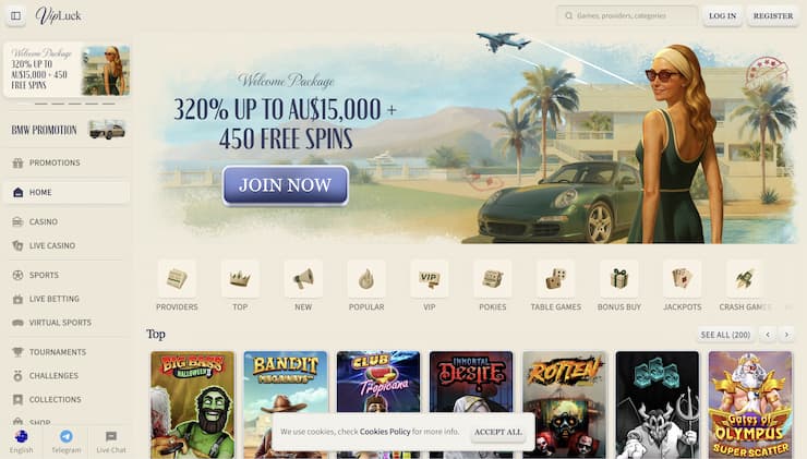 A look at VipLuck, one of the best AU sites for playing online pokies.