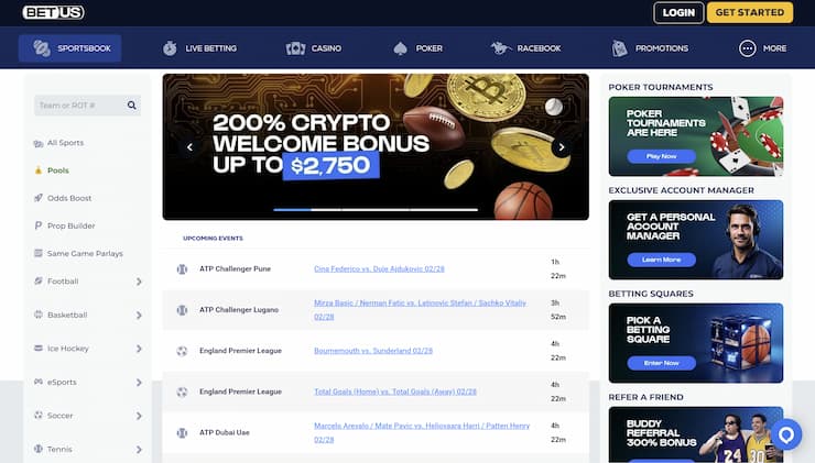 An image of BetUS known for featuring one of the biggest selection of MLB betting markets.