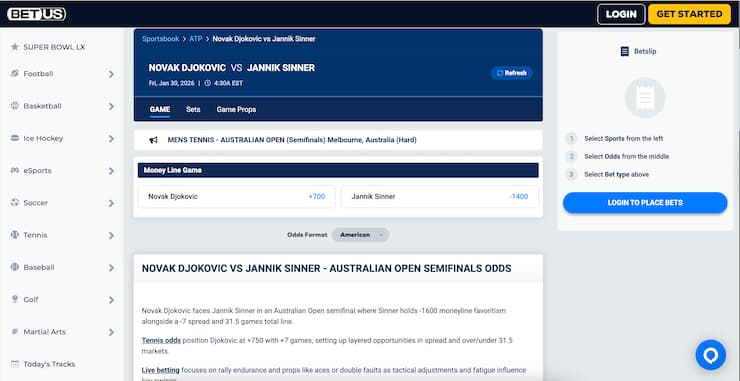 BetUS sportsbook betting interface displaying college basketball odds for March Madness betting sites