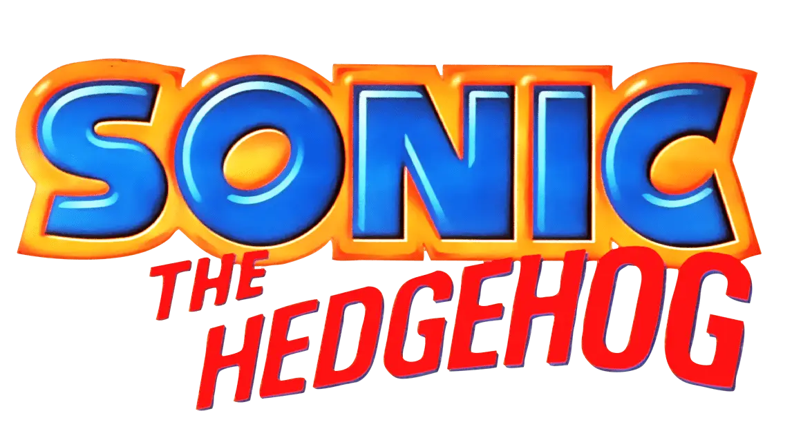 Sonic the Hedgehog logo with blue and red colors on a transparent background
