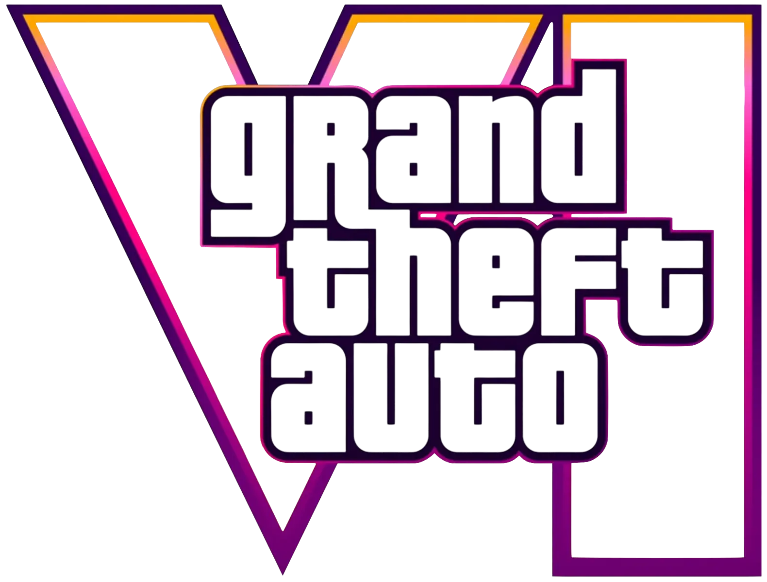 The official logo for Grand Theft Auto VI featuring the game title over a stylized Roman numeral VI.