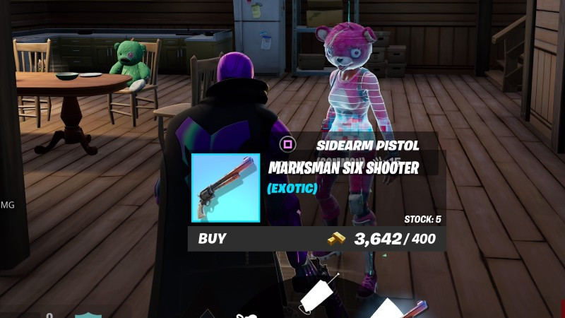 fortnite camp cuddle exotic weapon