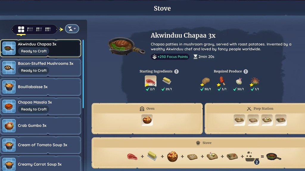 palia discovery quests guide chef for a day kenyatta quest objectives obtain a cooked meal standard stove recipes