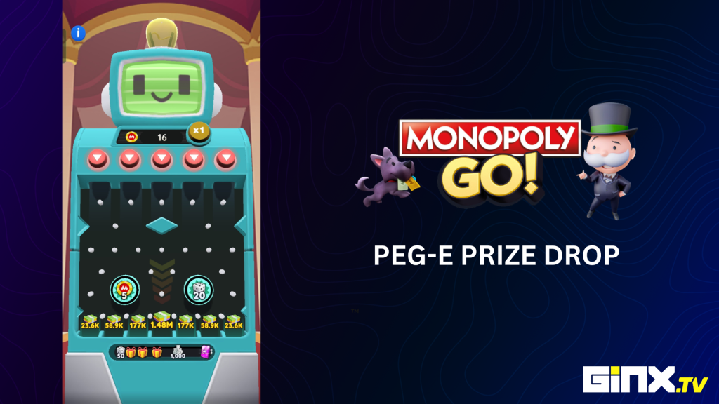 Peg-E Prize Drop event in Monopoly Go. 