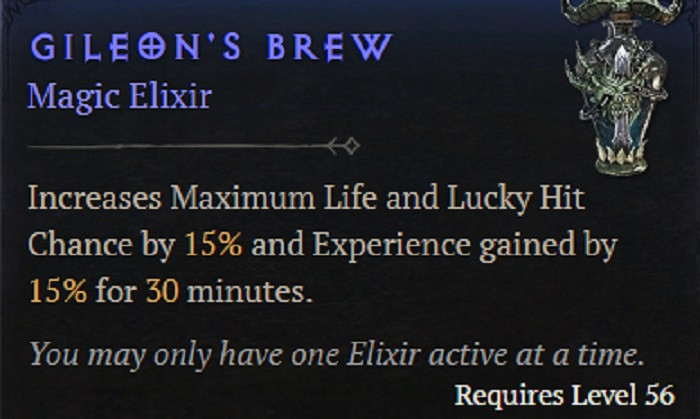 Diablo 4 gileon's brew elixir midwinter blight end carry over stockpile alts seasonal realm season 3