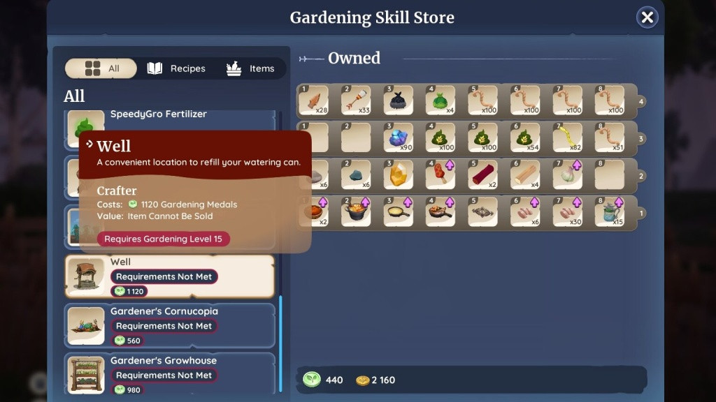 palia gardening skill guide the well how where to get badruu gardening guild store skill medals