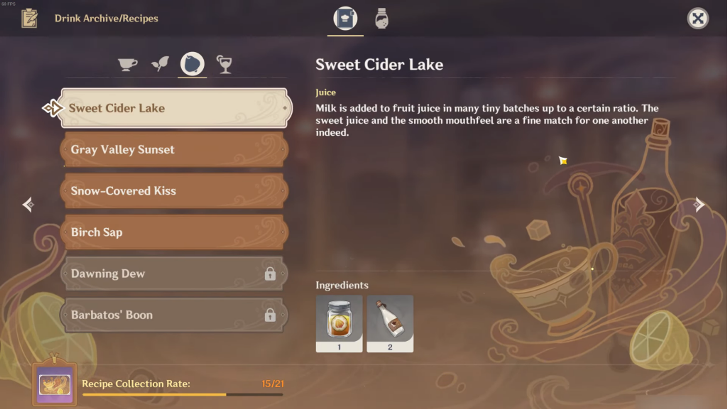 Genshin Impact How to make Sweet Cider Lake and its recipe GINX TV