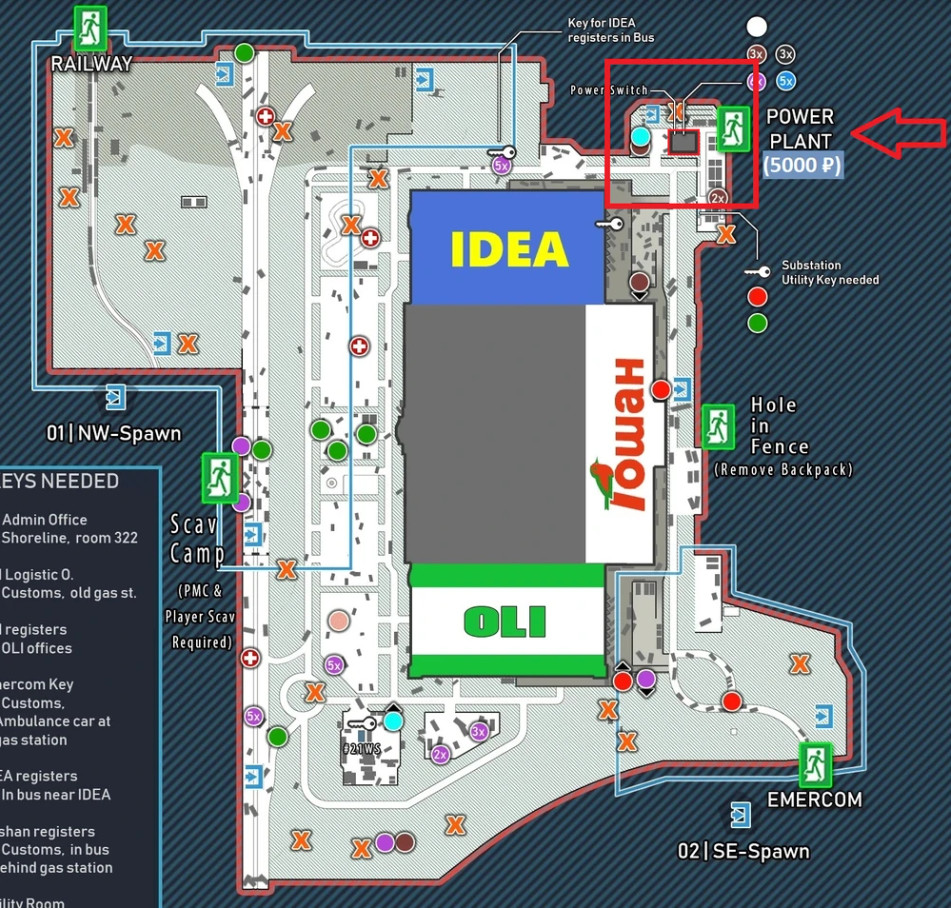 Escape from Tarkov Interchange Map Extraction Points, Best Loot Spots