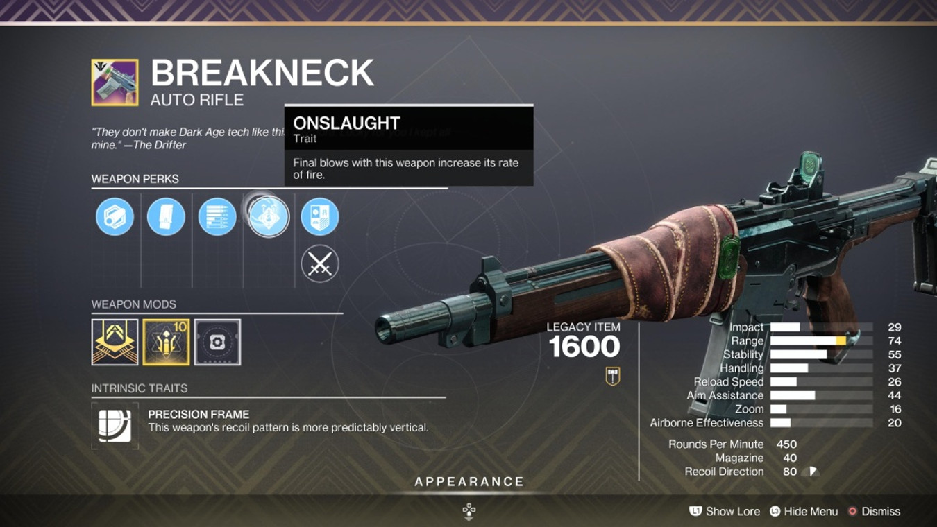 Destiny 2 Breakneck Auto Rifle God Roll & How To Get