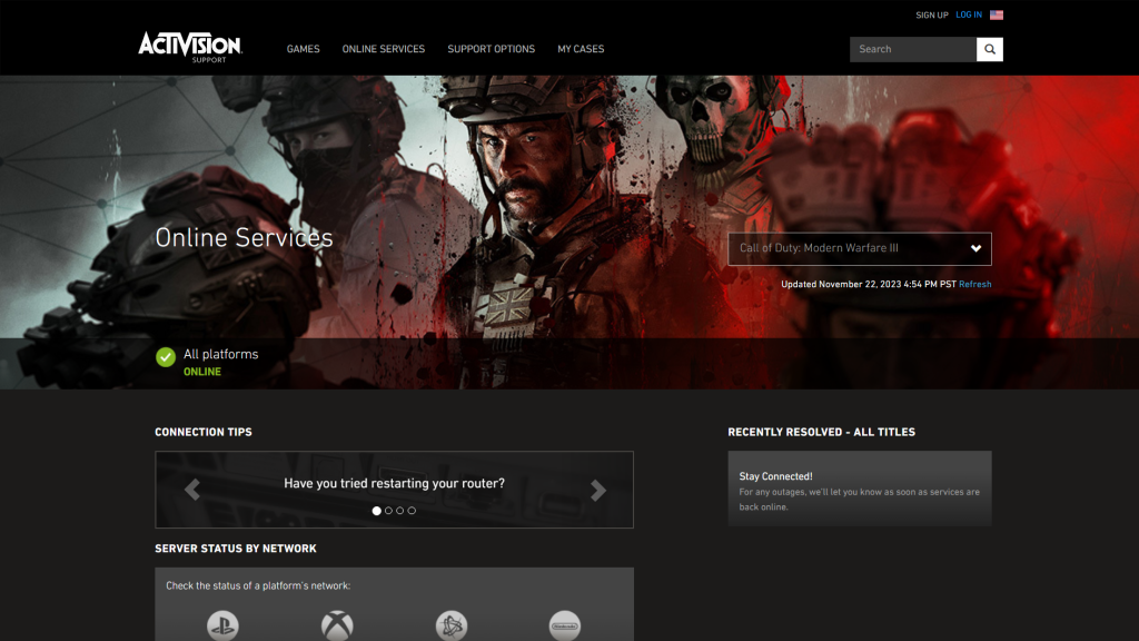 You can refresh the MW3 status for the latest date and time. 