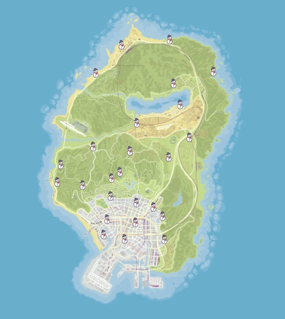 All GTA Online Snowmen Map Locations and Rewards GINX TV