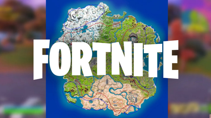 What are the red and blue lines on the Fortnite map?