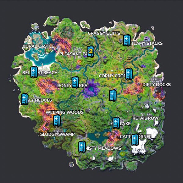 All mending machine locations in Fortnite Chapter 2 Season 8