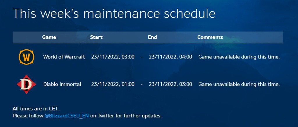 WoW Dragonflight server maintenance schedule dates times Europe US servers world of warcraft downtime