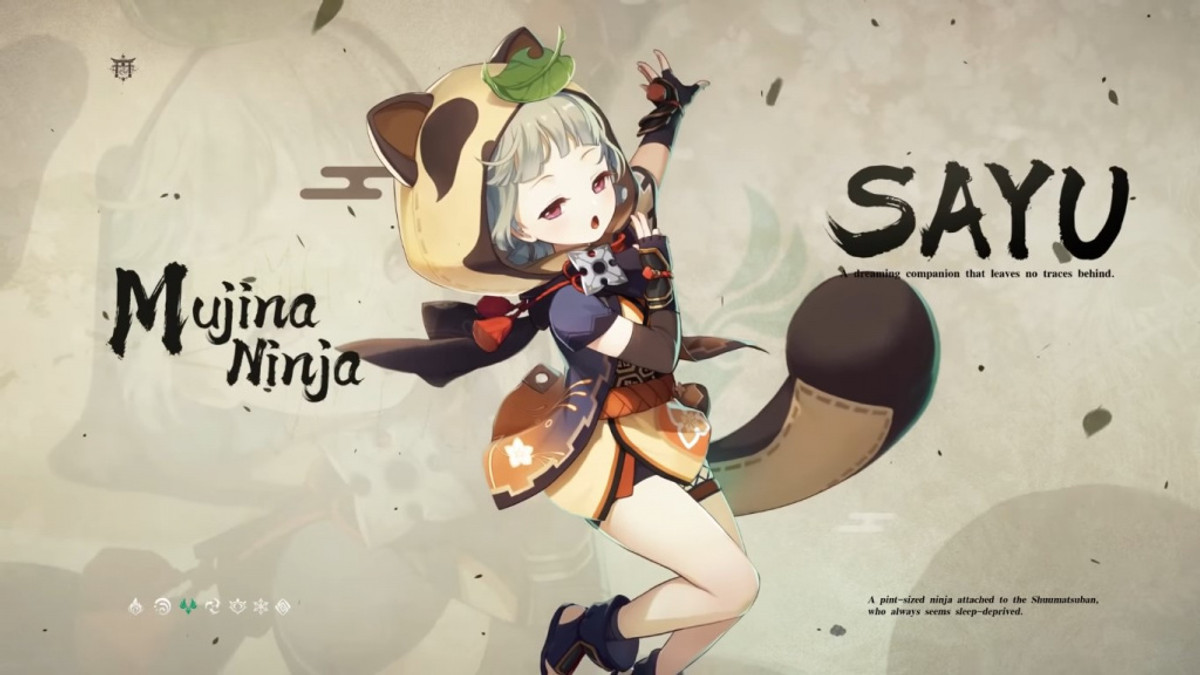 Genshin Impact Sayu Character ascension, talent levelup materials