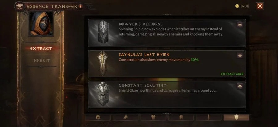 Diablo Immortal Essence Transfer system feature how to unlock extract inherit powers NPC location