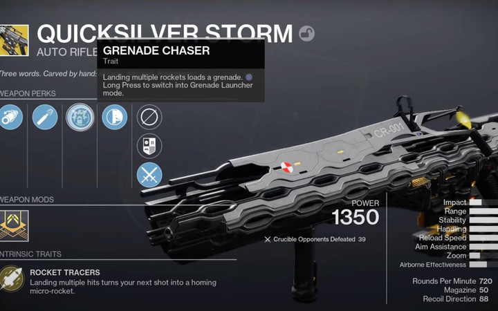 Destiny 2 Quicksilver Storm Exotic Auto Rifle - Stats And How To Get