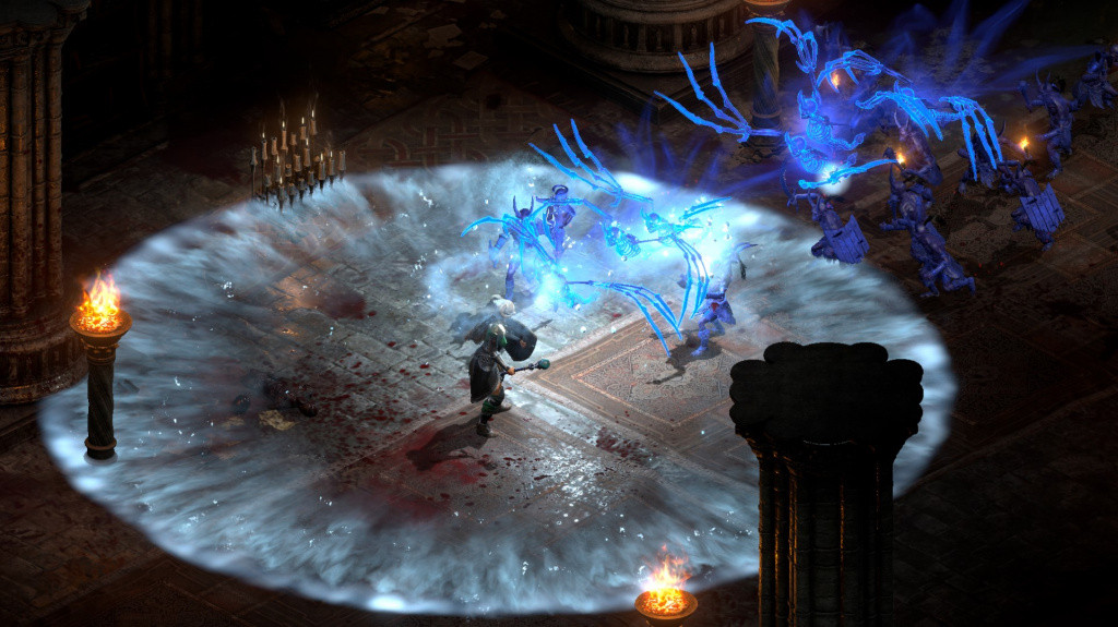 diablo 2 resurrected sorceress character clear areas in comabt