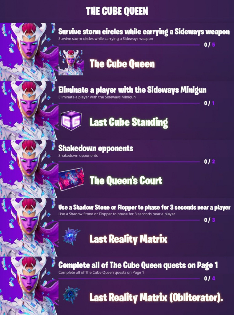 How to complete The Cube Queen Punchcard Quests in Fortnite v18.30. (Picture: Twitter / iFireMonkey)
