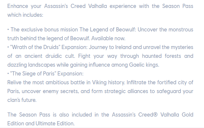 Assassin's Creed Valhalla Dawk of Ragnarok Season Pass is available to purchase on Ubisoft Store.