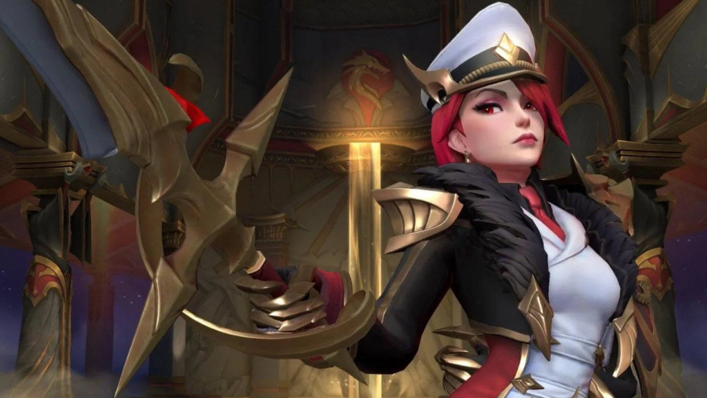 Glorious Fiora posing with her weapon.