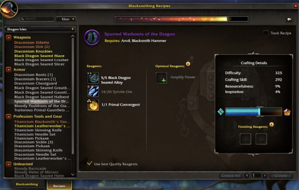 World of Warcraft Profession Crafting Orders