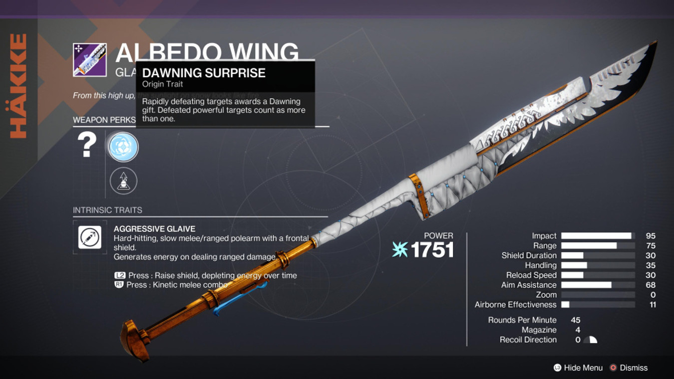 Destiny 2 Albedo Wing God Roll & How To Get