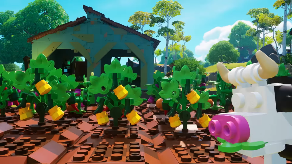 Guide to planting seeds in LEGO Fortnite. 