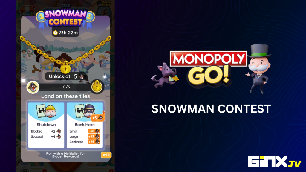 Snowman Contest event in Monopoly Go