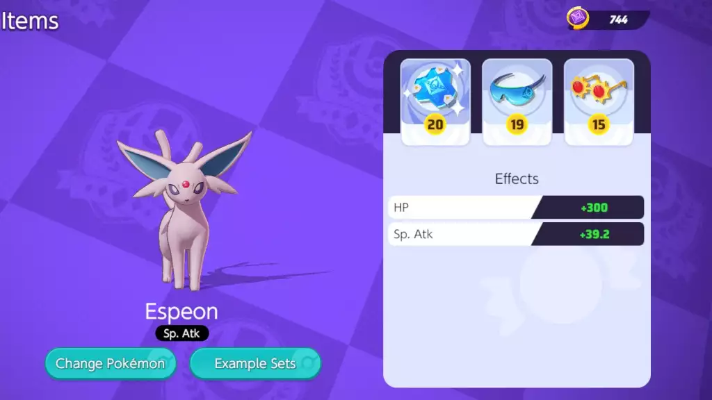Espeon’s Held Items pokemon unite