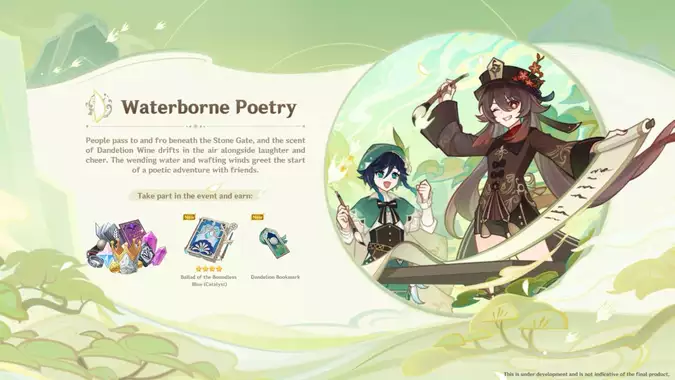 Genshin Impact Waterborne Poetry Event Guide