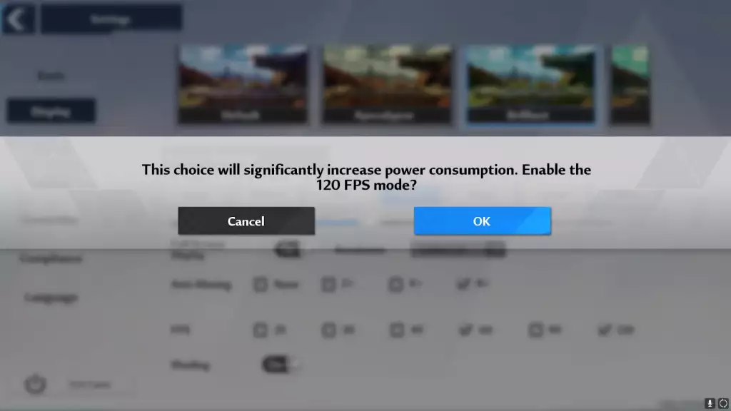 Tower of Fantasy enable 120 FPS