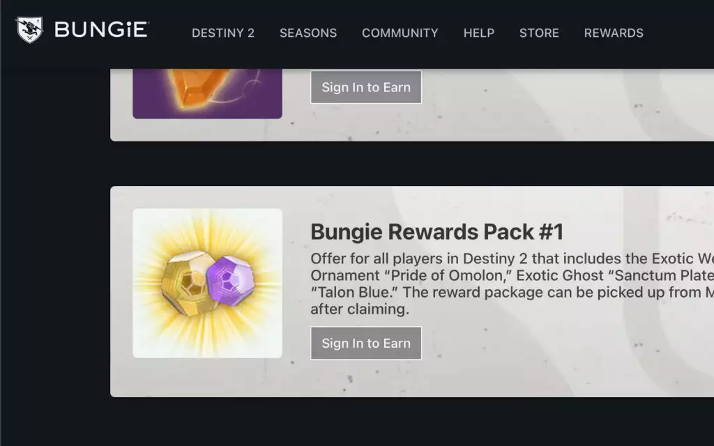 Bungie Reward Pack