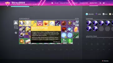 Destiny 2 Exotic Cipher: How To Get and Use