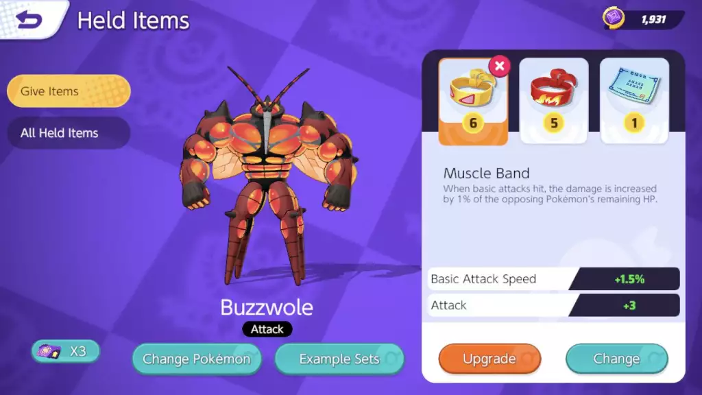 pokemon unite build guide buzzwole best held battle items
