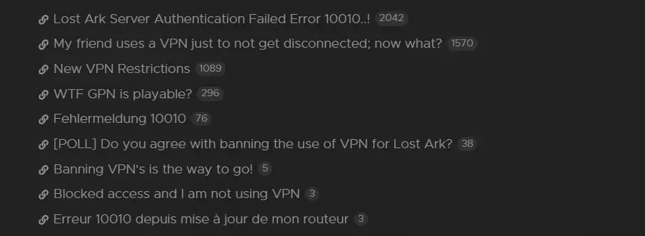 Lost Ark VPN usage Authentication failed error 10010 play working blocked supported regions Smilegate Amazon 